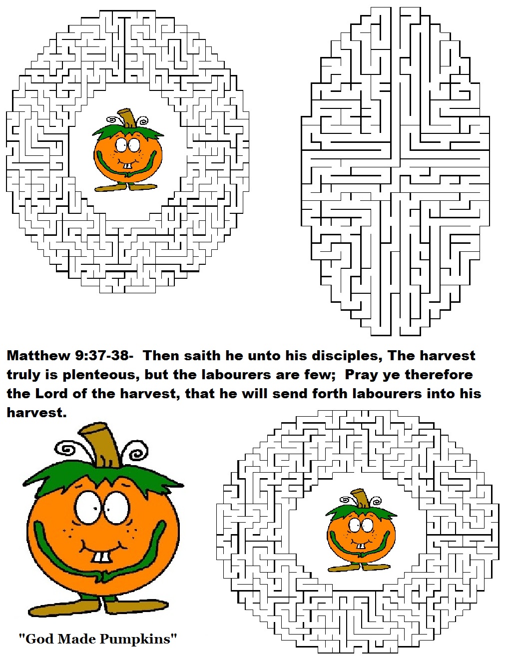 Pumpkin Sunday School Lesson-Preschool Kids-Fall Lesson Plans